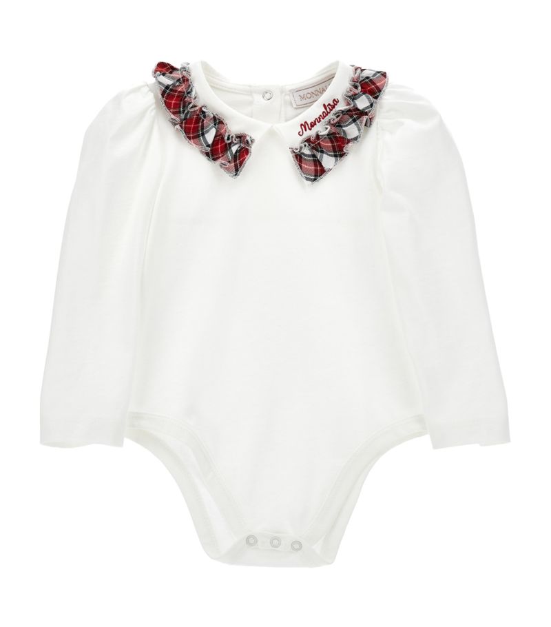 Cotton Tartan-Detail Bodysuit (3-36 Months)