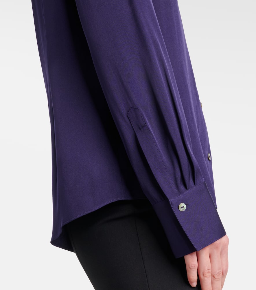 Silk-blend satin shirt