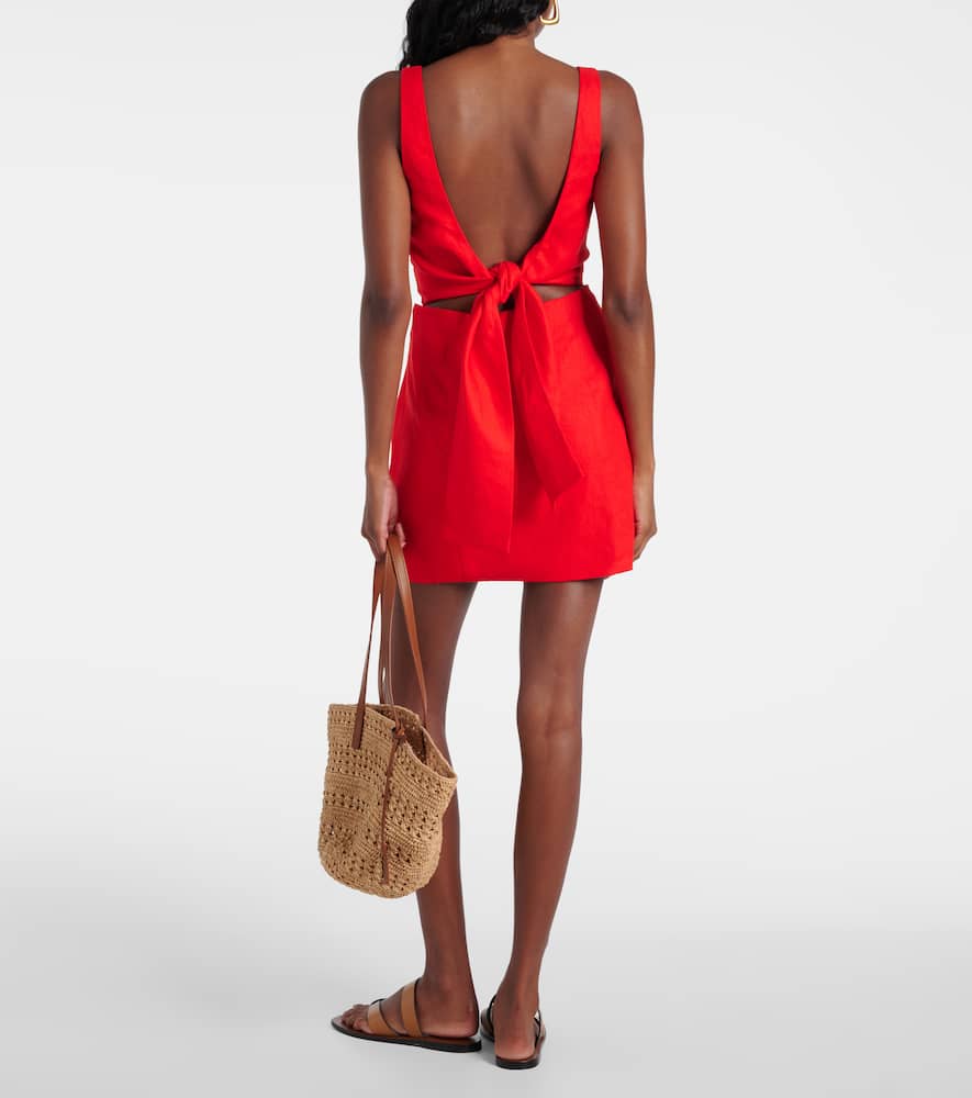 SIR Primrose ruched linen maxi dress