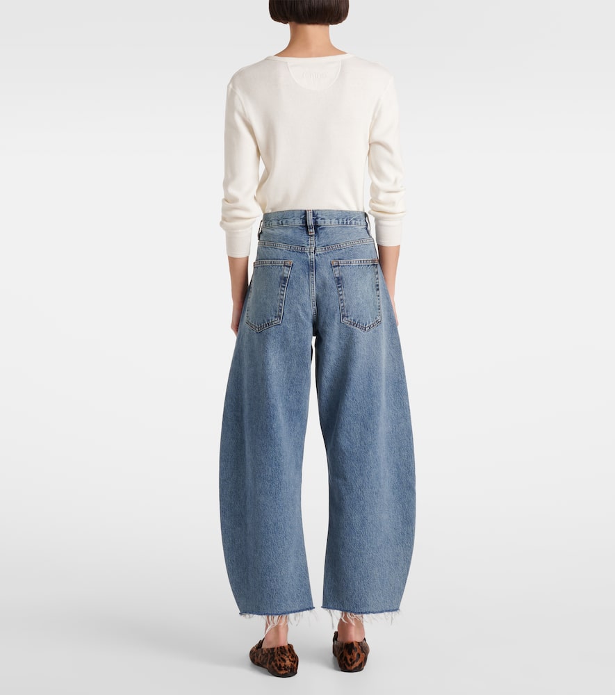 Bubble Crop high-rise barrel-leg jeans