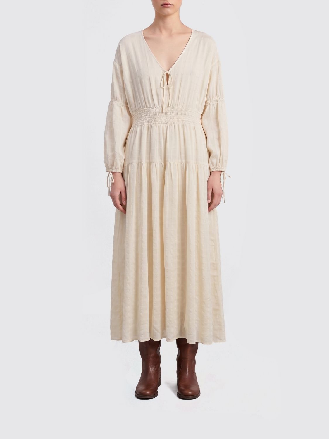 Dress Woman color Yellow Cream