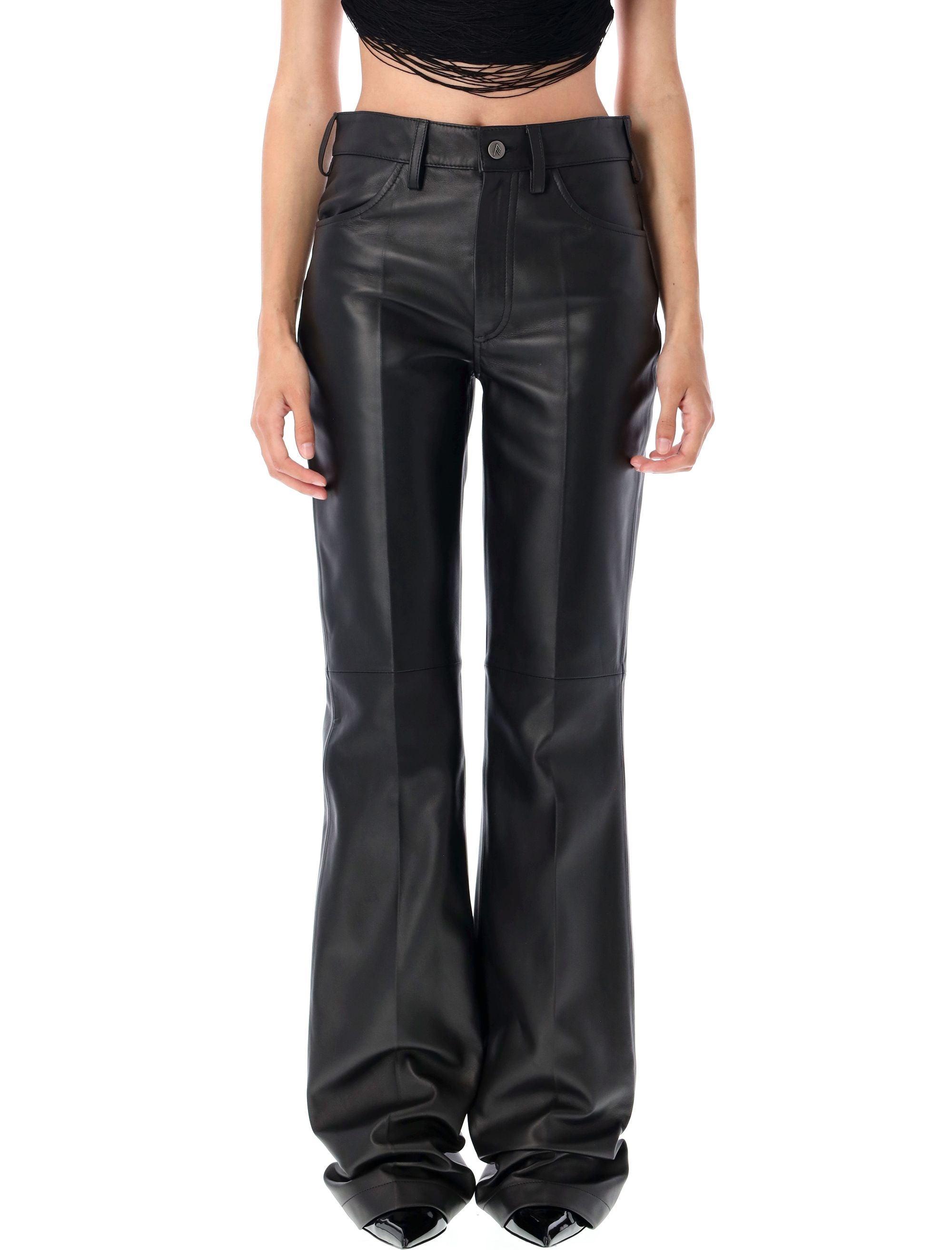 Panelled Leather Trousers
