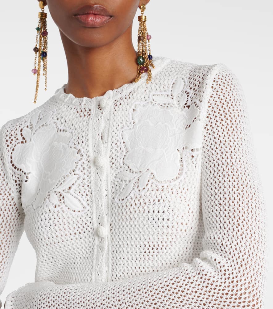 Embroidered cotton cardigan
