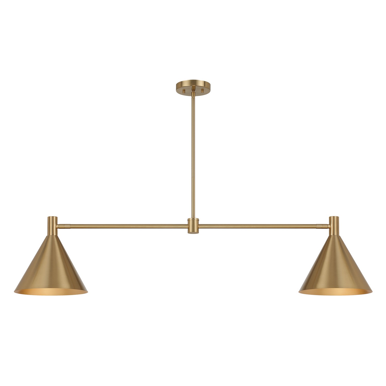 Pharos 2-Light Linear Chandelier in Noble Brass by Breegan Jane