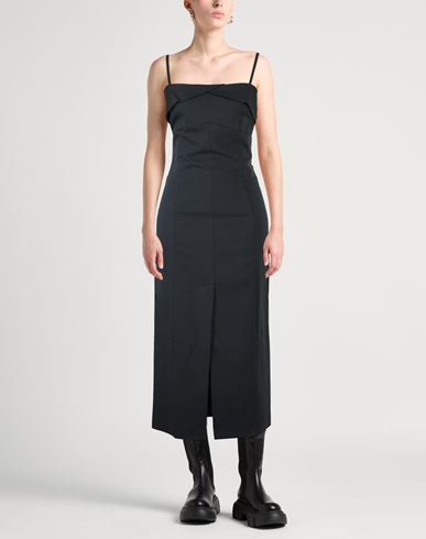 Woman Midi dress Black Size 8 Cotton, Viscose, Elastane