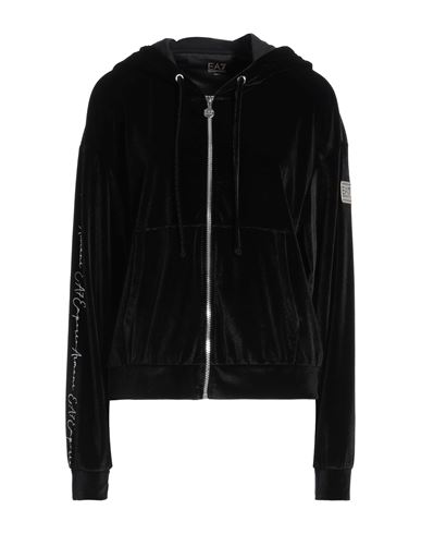 Ea7 Woman Sweatshirt Black Size L Polyester, Elastane