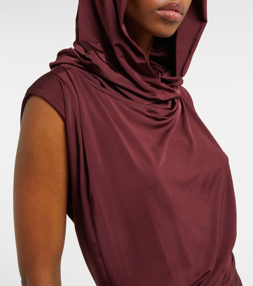 Hooded draped minidress