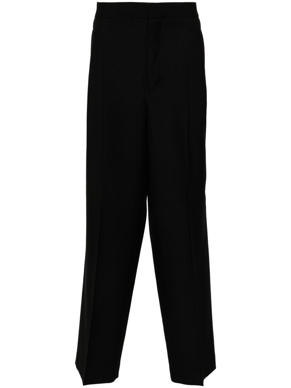 Pleat-detail trousers - Black