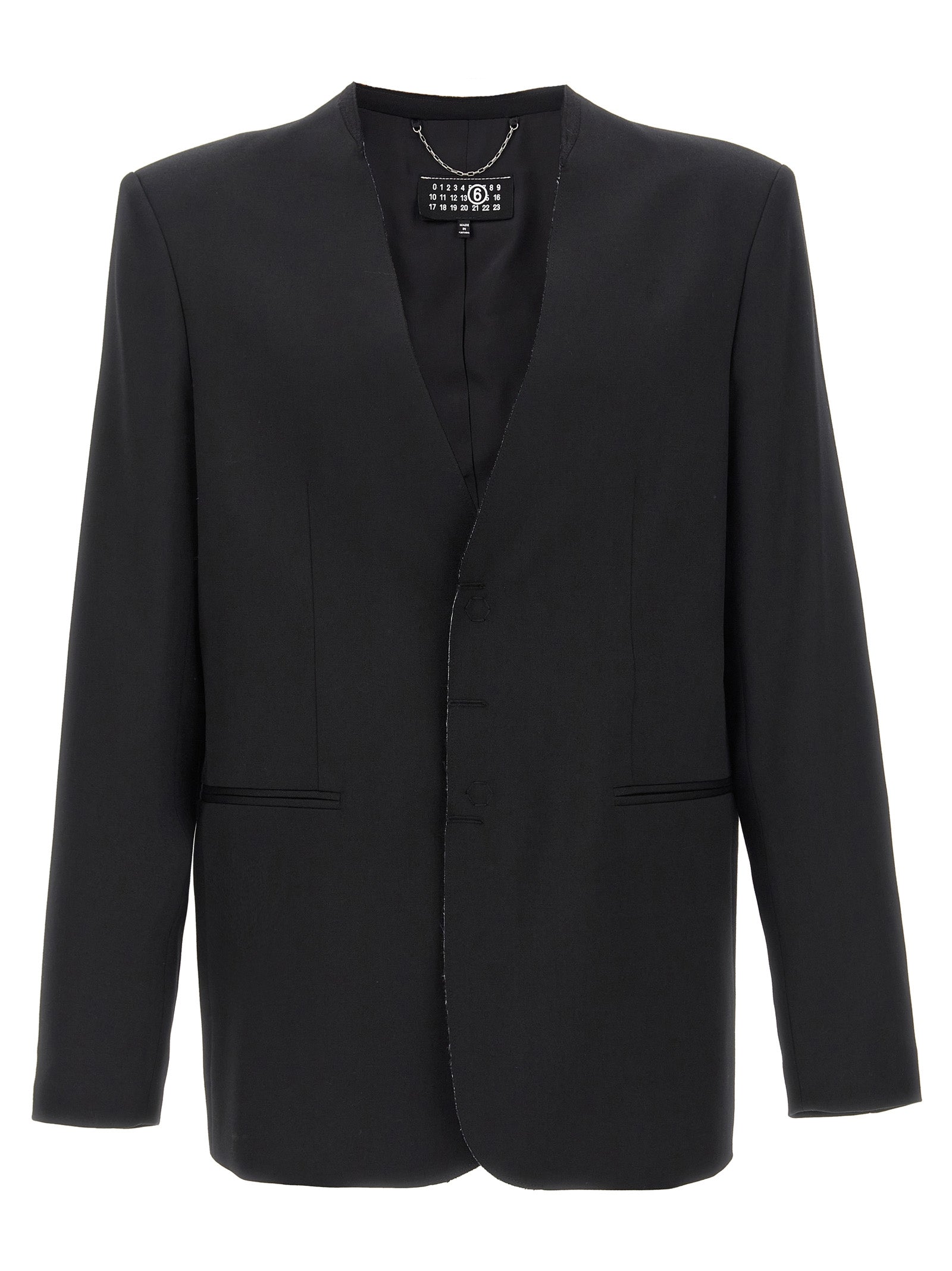Single-Breasted Virgin Wool Blazer — Black