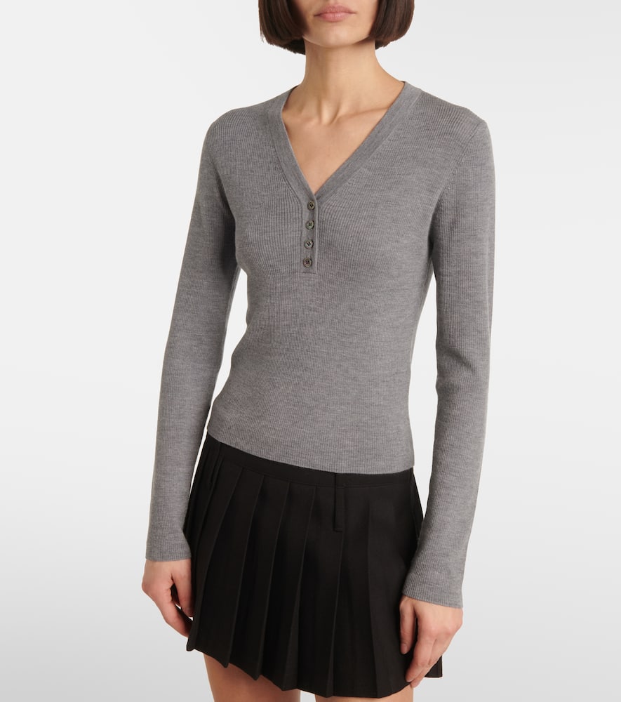 Virgin wool Henley shirt