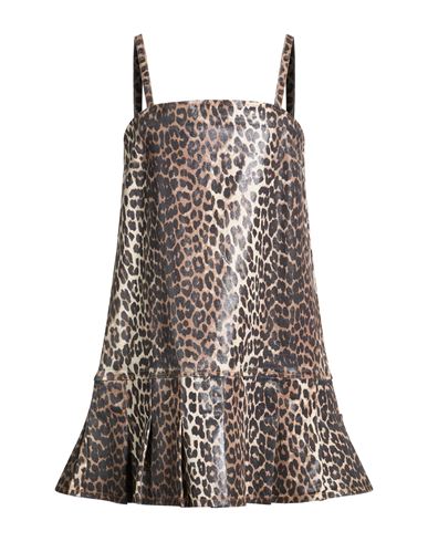 Woman Mini dress Beige Size 6 Cotton, Elastane