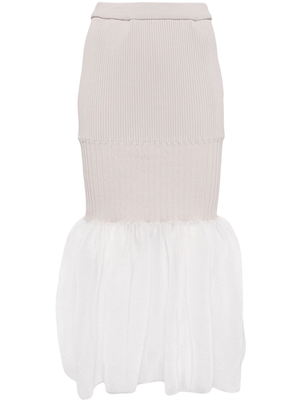 Flared-hem midi skirt - Neutrals