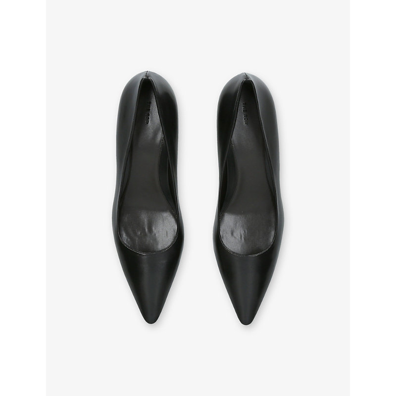 Womens Liisa Leather Wedge-Heel Pumps