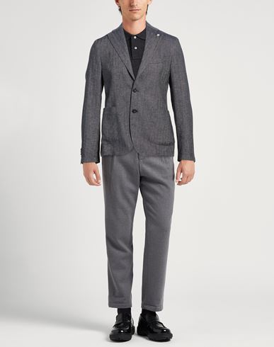 Man Blazer Blue Size 38 Cotton, Linen