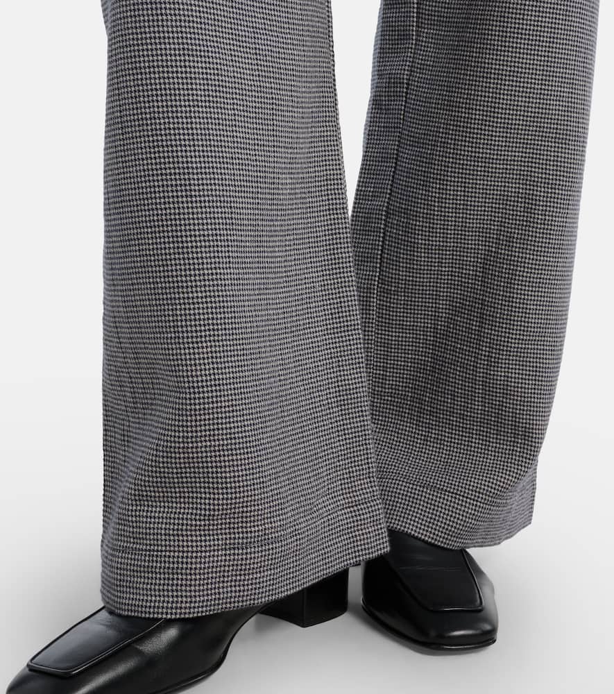 Braylen houndstooth cotton wide-leg pants