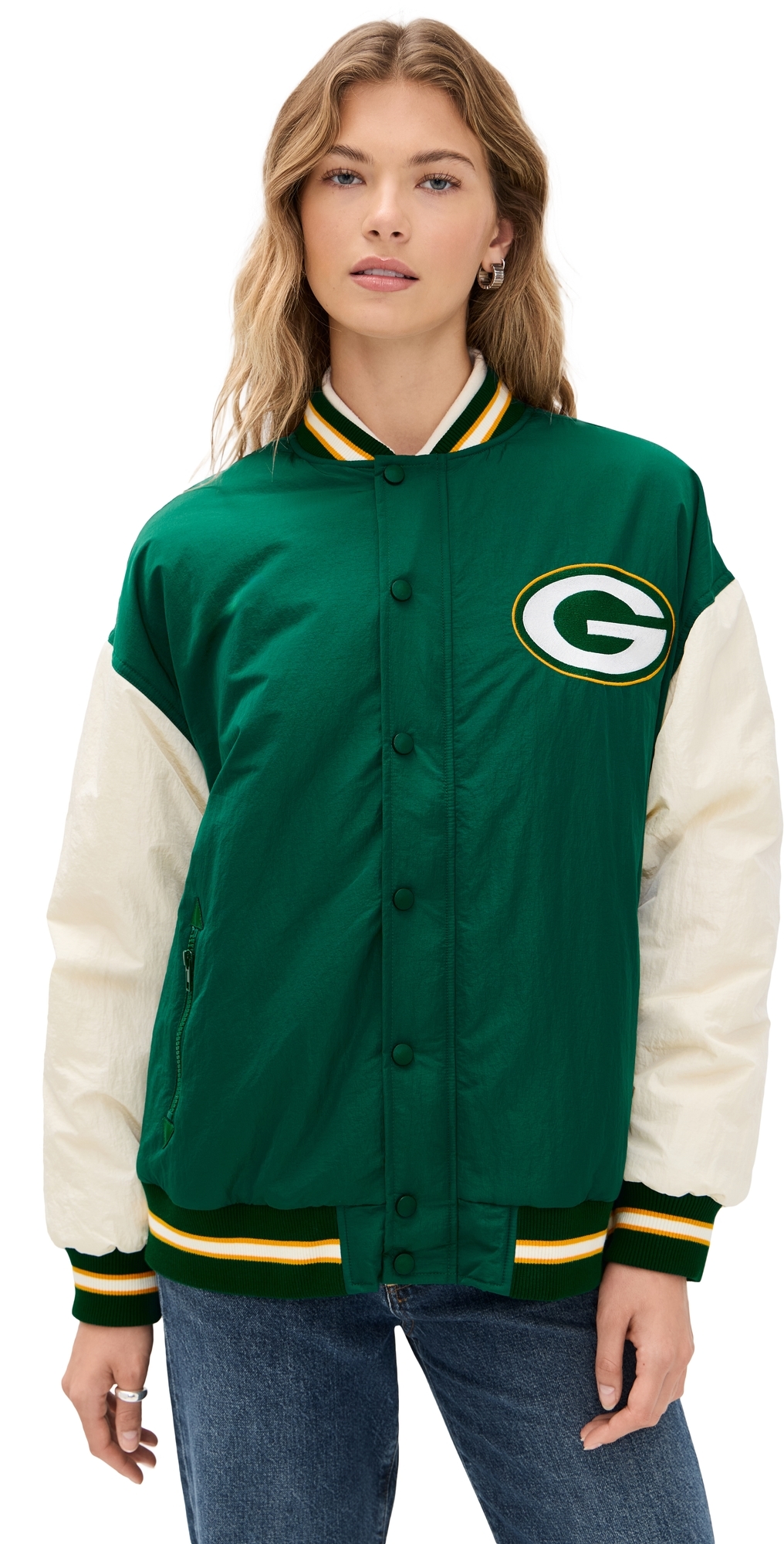 Packers Colorblock Bomber Jacket Packers Green/Sugar Swizzle