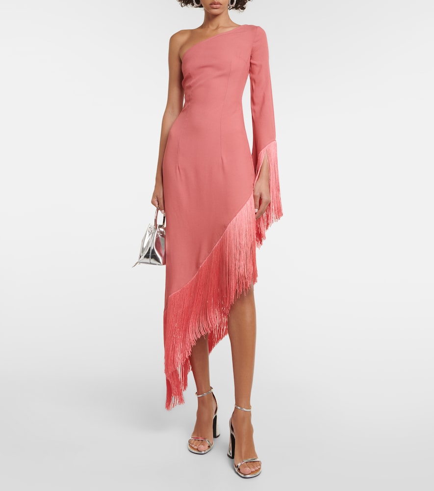 Aventador fringed one-shoulder midi dress