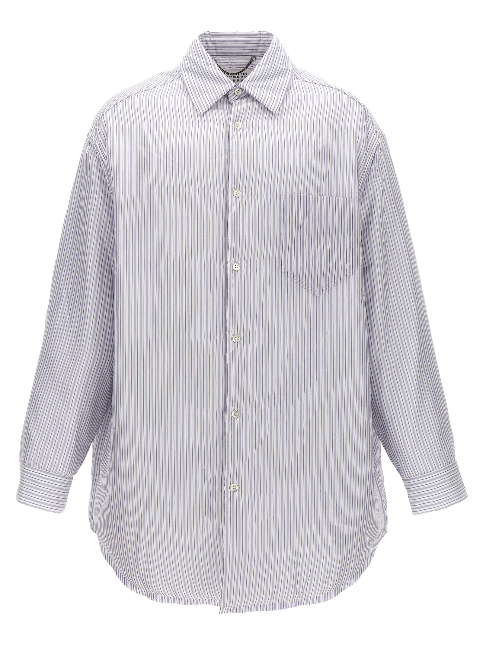 Striped Cupro Shirt — Blue