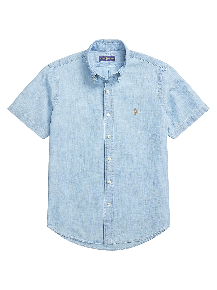 Men's Classic-Fit Chambray Shirt - Light Indigo
