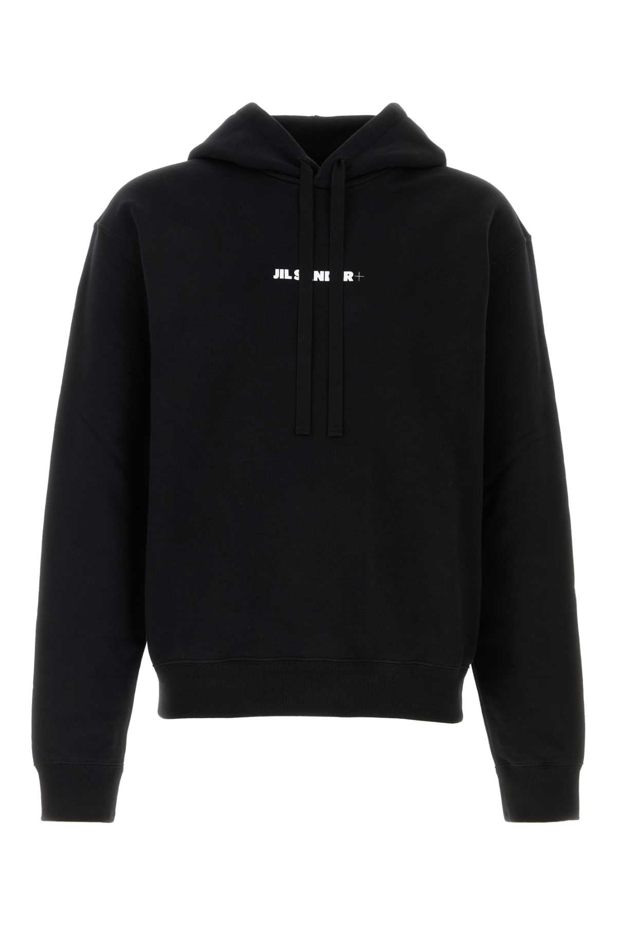 Long-sleeved Cotton Terry Hooded Sweatshirt with + Printed Logo