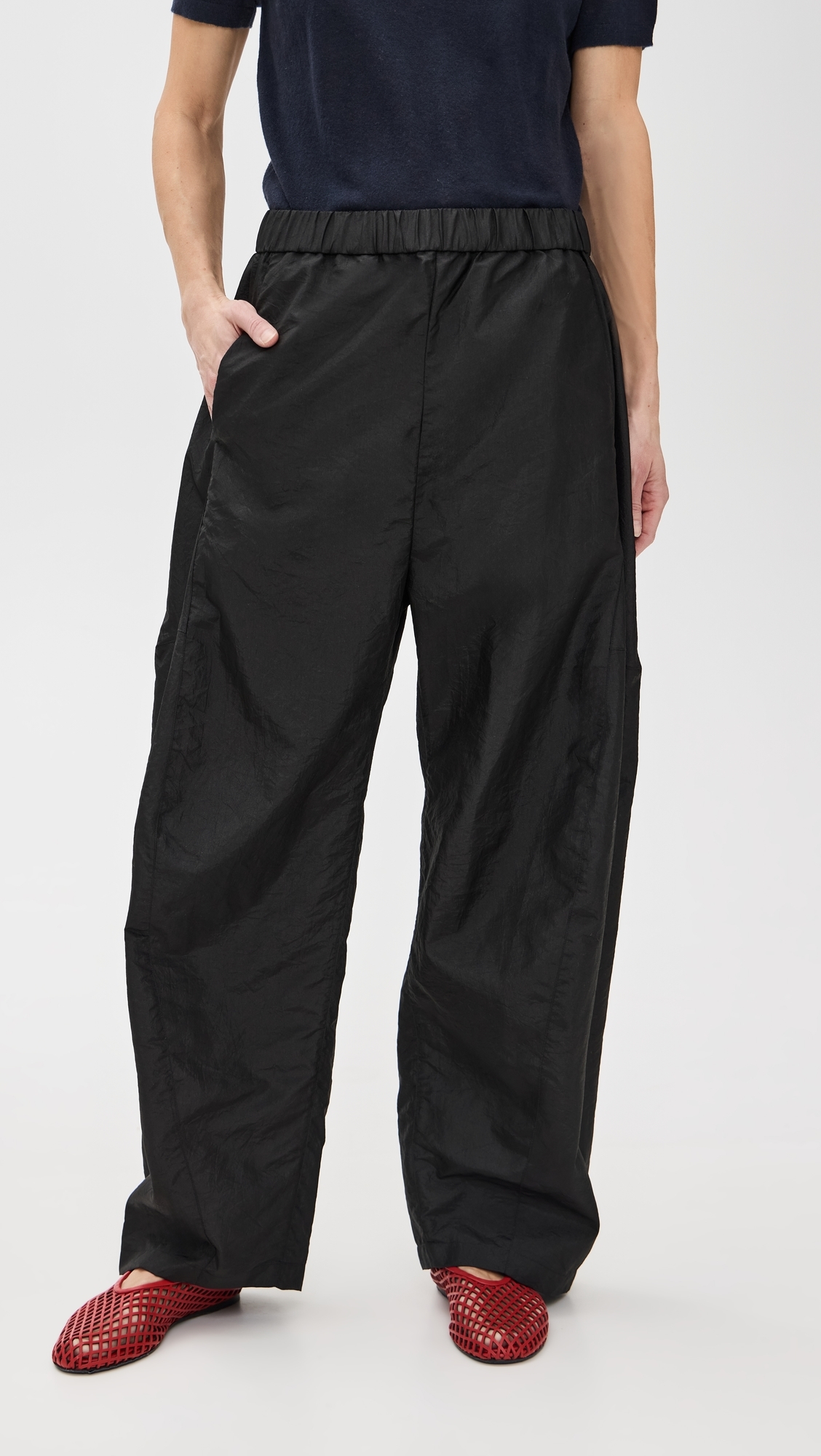 Petite Crispy Nylon Winslow Pants Black