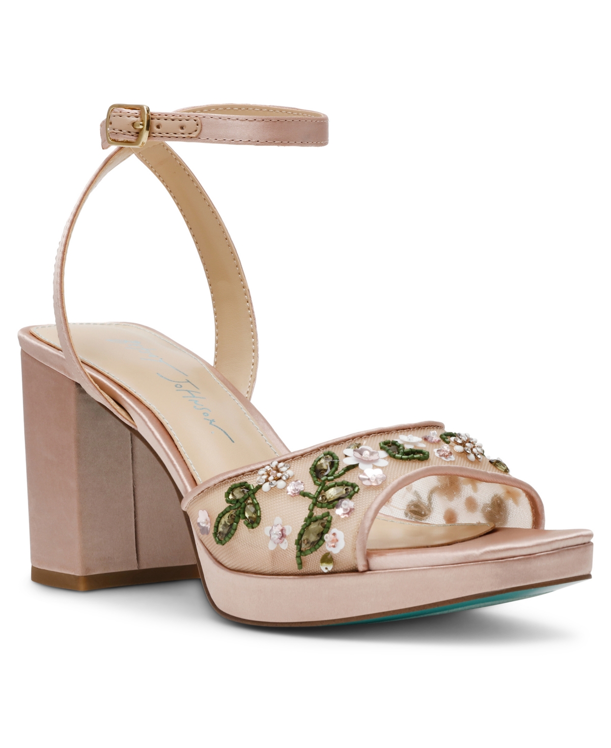 Women's Kirra Floral Beaded Platform Dress Sandals - Nude