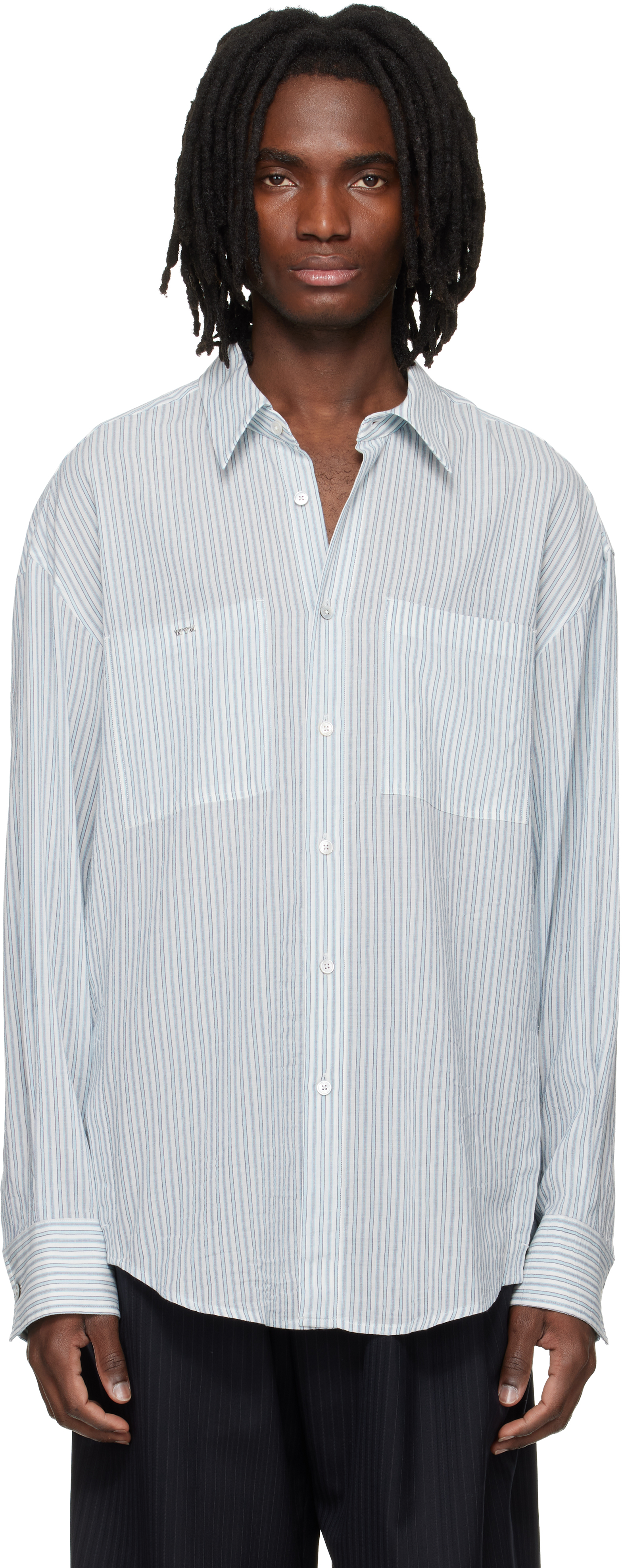 Blue Stripe Back Logo Shirt