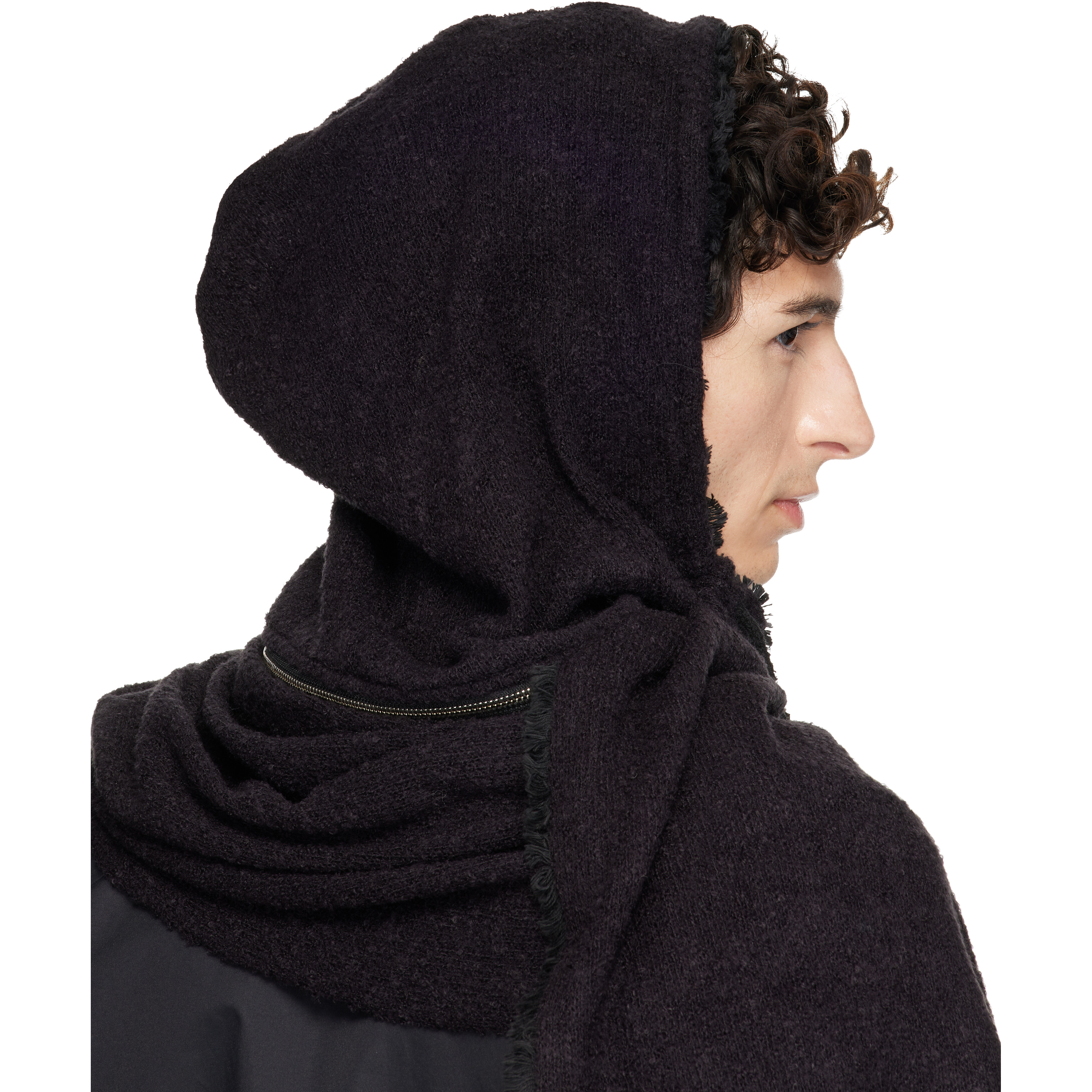 SSENSE Exclusive Black Hooded Zip Scarf