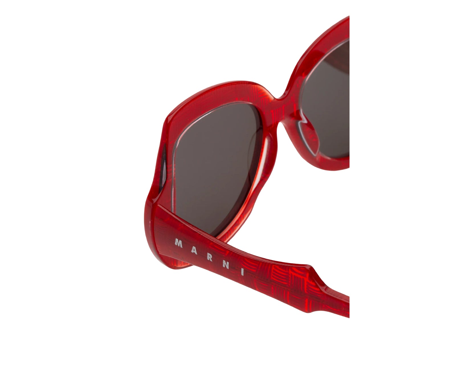 Marni Unisex Marni Quelyfish Red Comb Sonnenbrillen Acetat Rot Schwarz Geometrisch