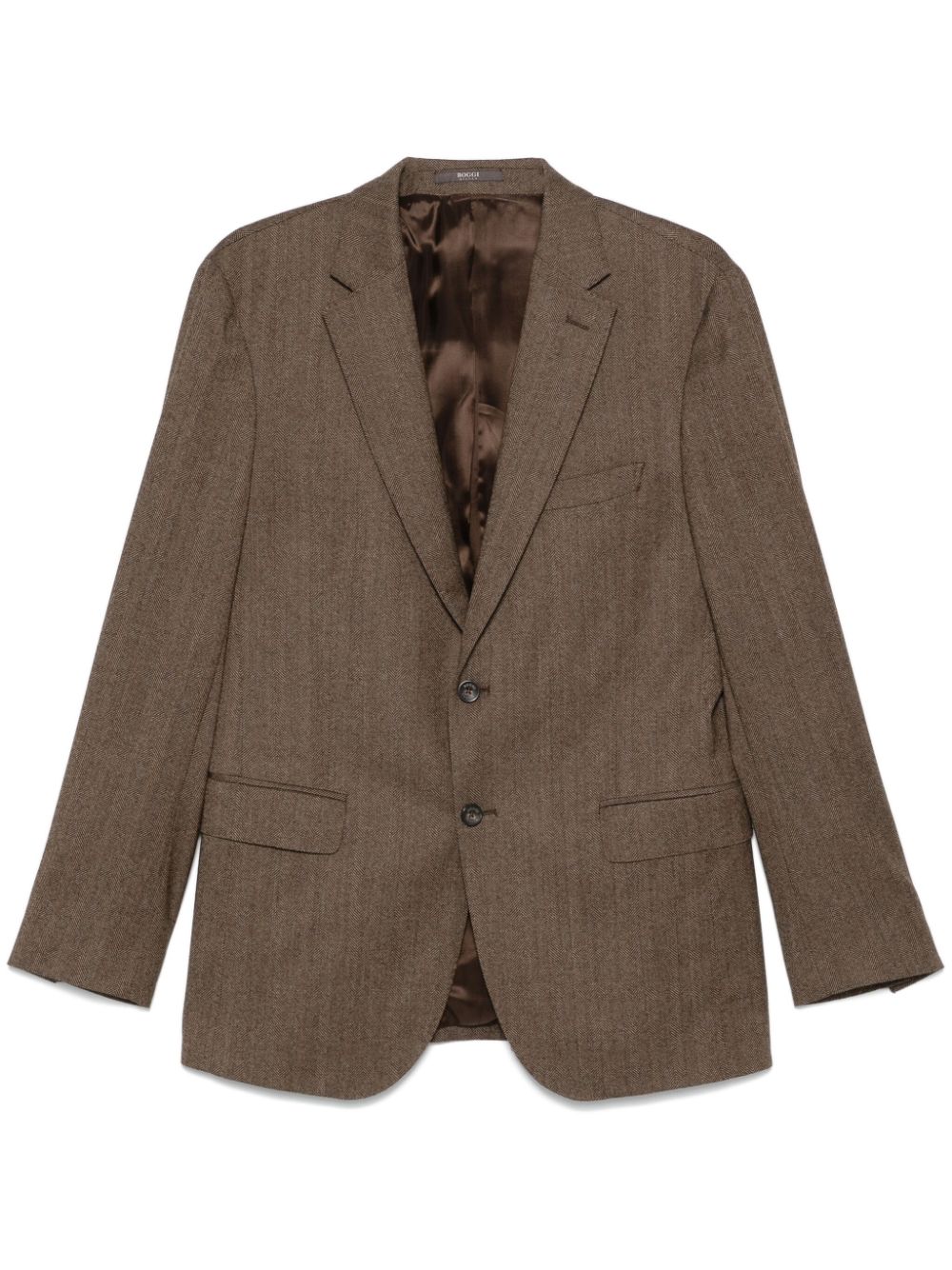 Herringbone-pattern blazer - Brown