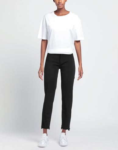 Woman Jeans Black Size 25 Cotton, Elastane