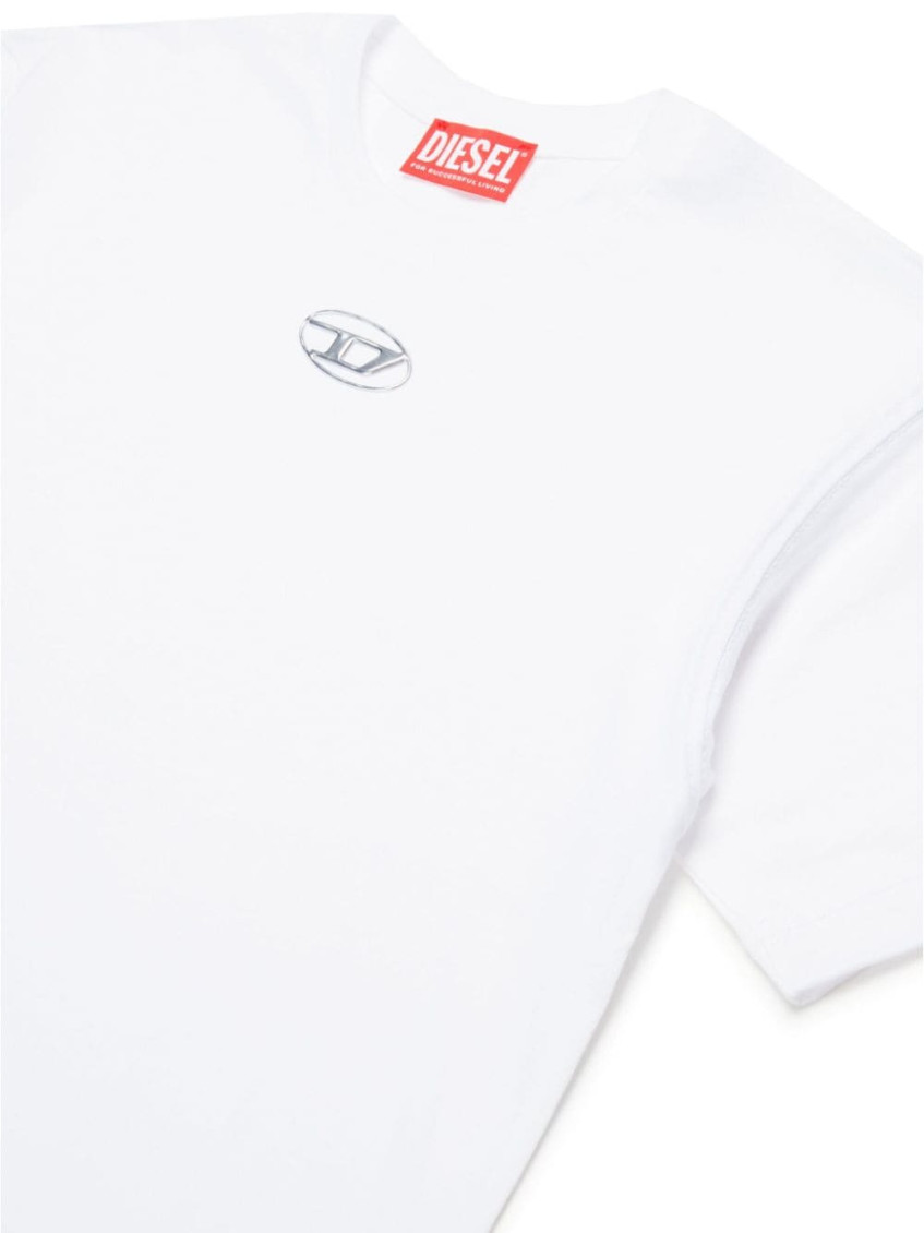 Boys White Crew Neck T-Shirts