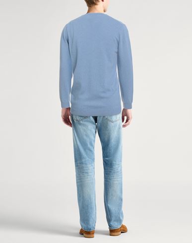 Man Sweater Light blue Size L Wool, Cashmere
