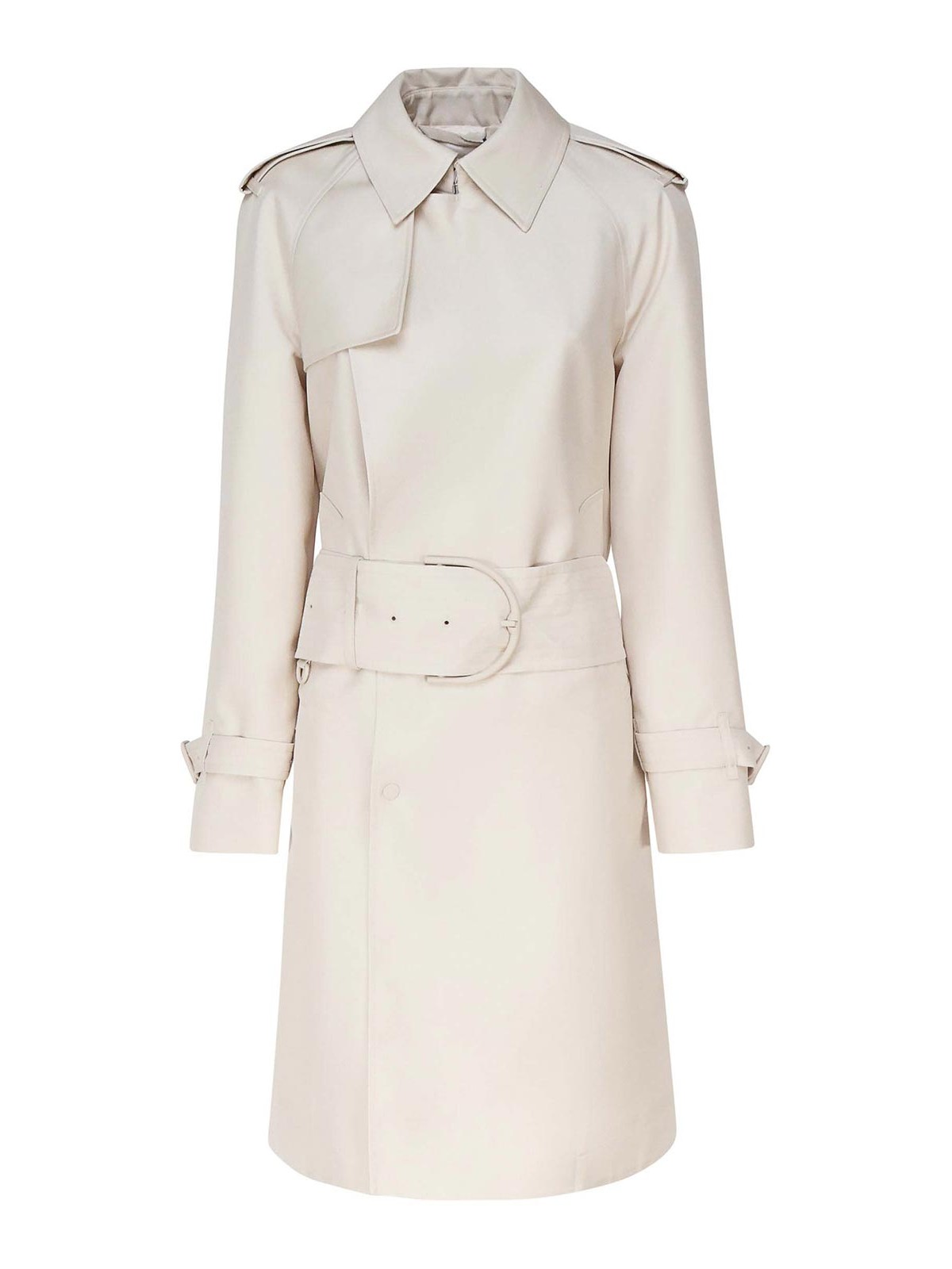 Double-breasted short trench coat - Neutrals