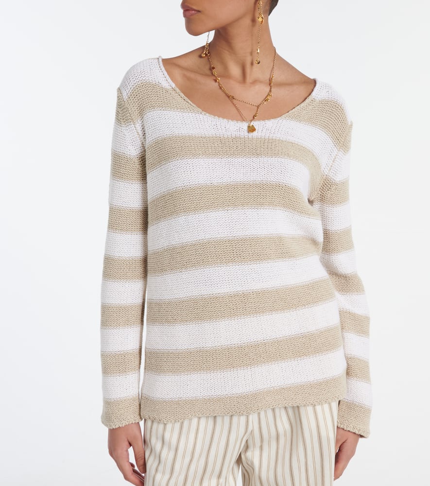 Max Mara Palazzi striped linen and cotton sweater