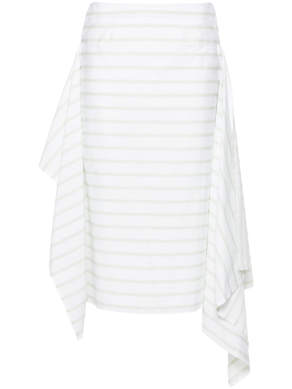 Striped poplin skirt - Green