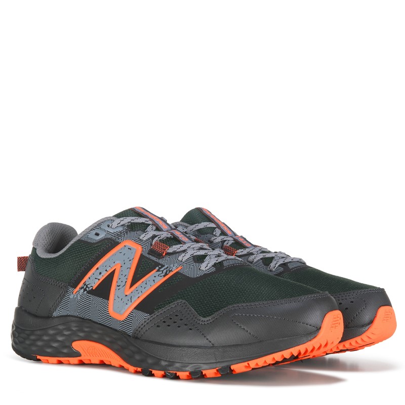 New Balance Men's 410 V8 Trail Running Shoe, Black/Cayenne/Shadow Grey, 11