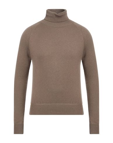 Man Turtleneck Taupe Size XL Cashmere