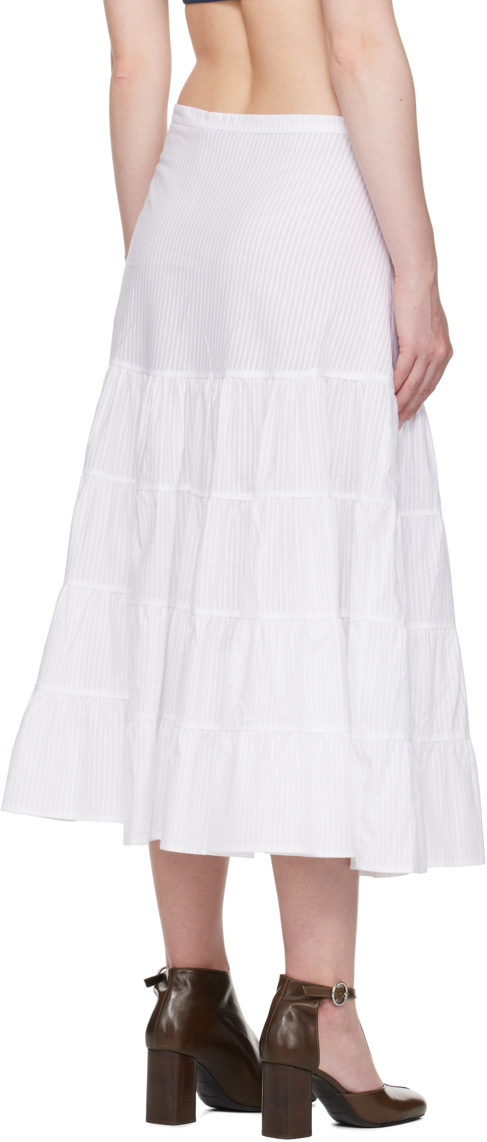 White Long Etoile Maxi Skirt