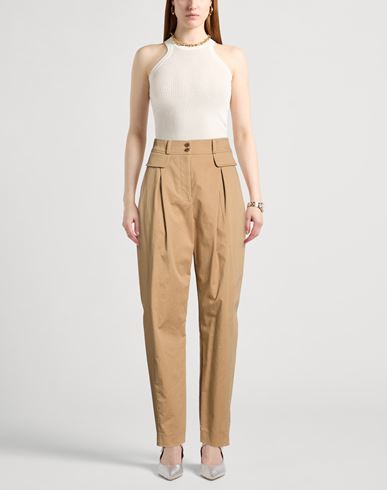 Woman Pants Camel Size 6 Cotton, Elastane