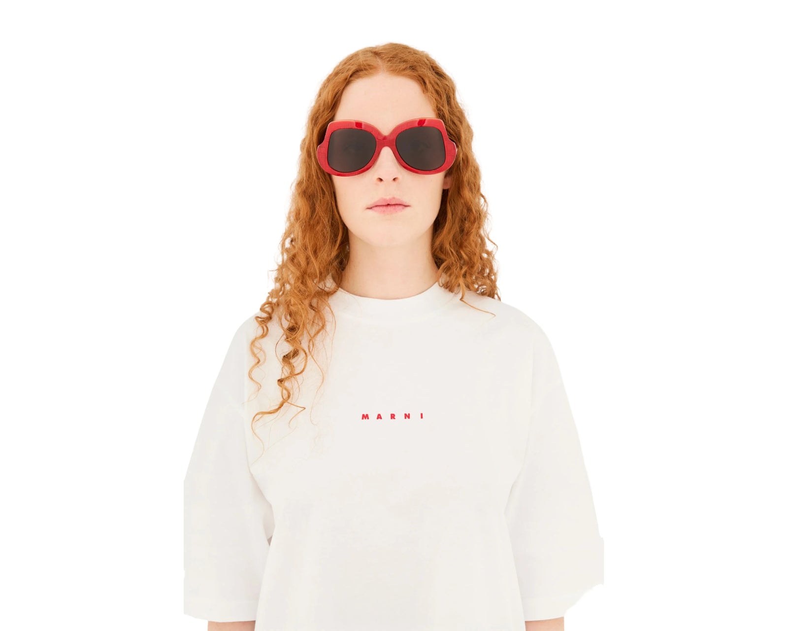 Marni Unisex Marni Quelyfish Red Comb Sonnenbrillen Acetat Rot Schwarz Geometrisch