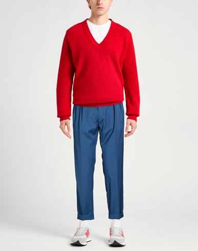 Man Pants Blue Size 36 Wool, Elastane