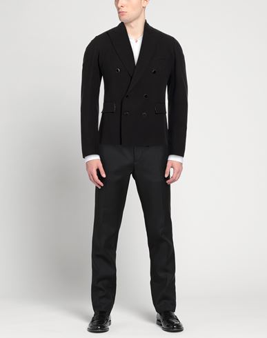 Man Blazer Black Size 36 Viscose, Linen