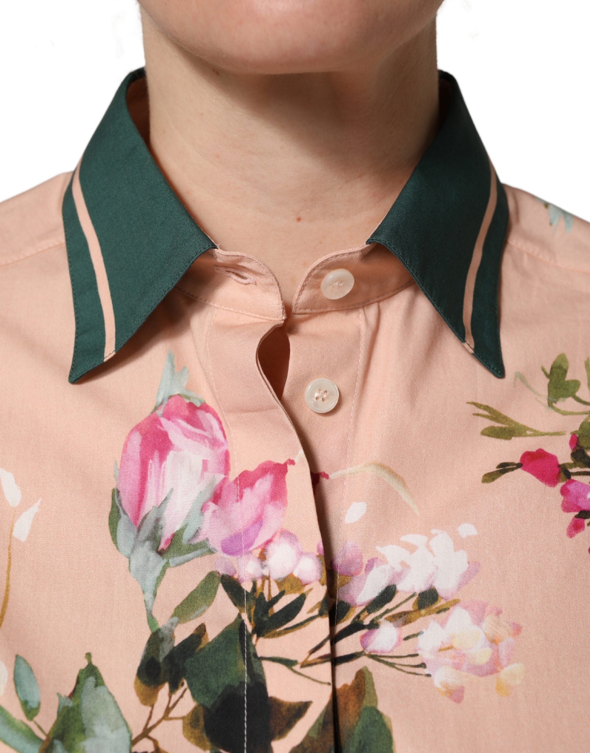 Floral Print Cotton Shirt — Pink