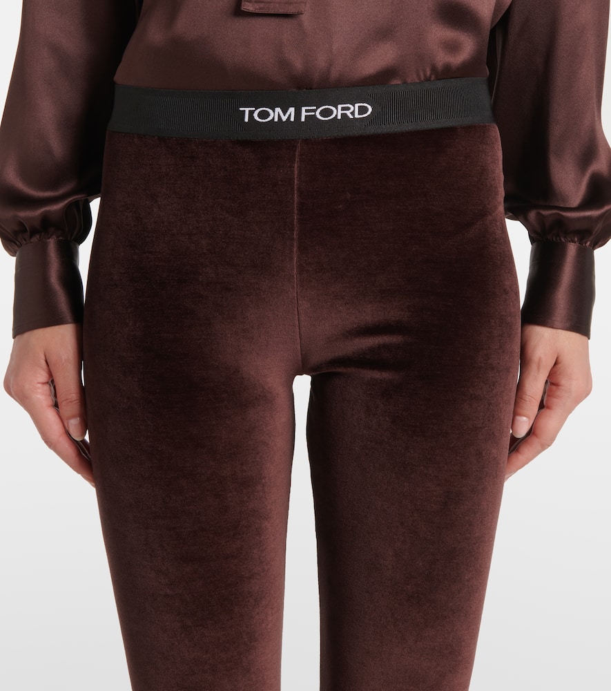 Logo velour leggings