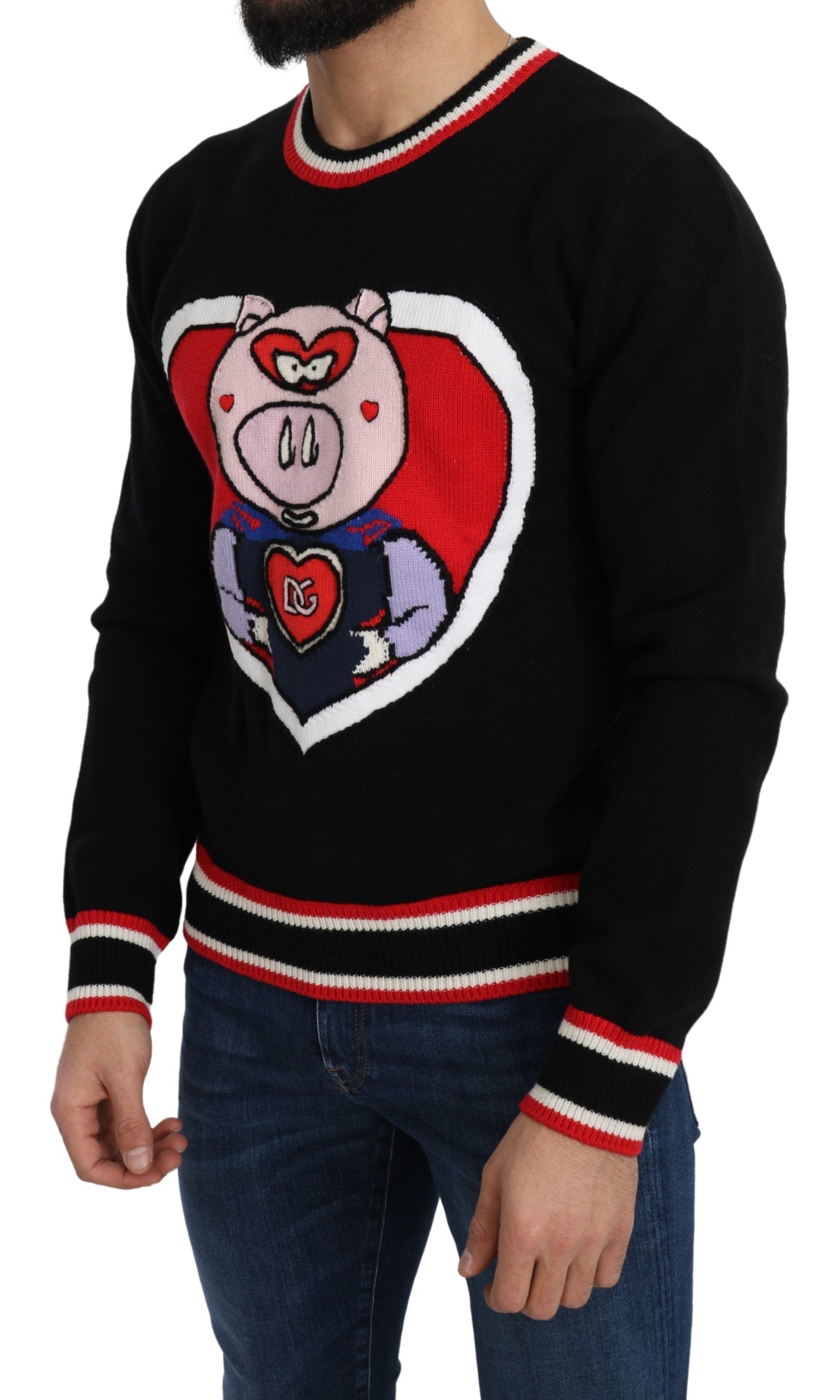 Crew Neck Cashmere Sweater — Black