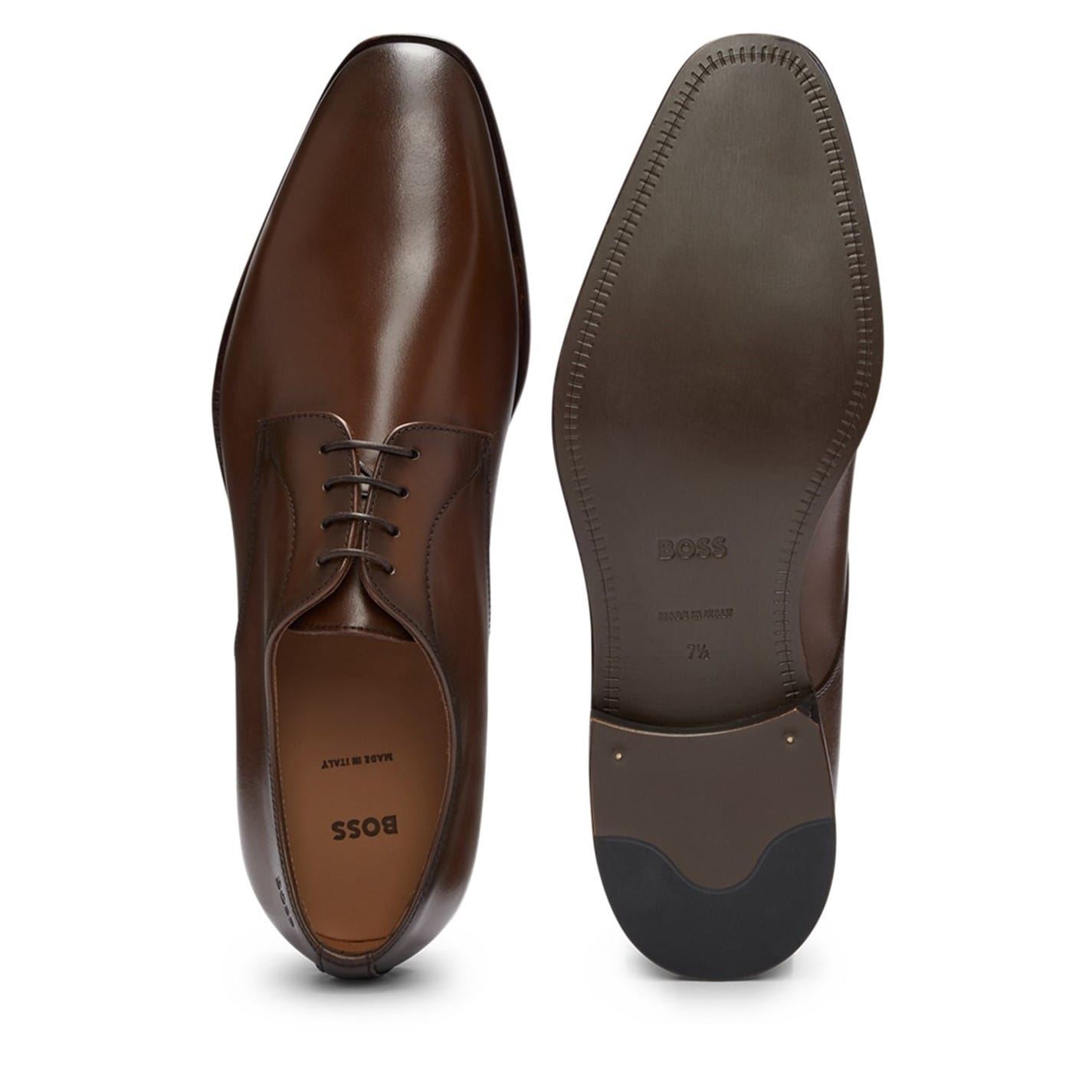 Boss Mens Derby Shoes in Medium Brown