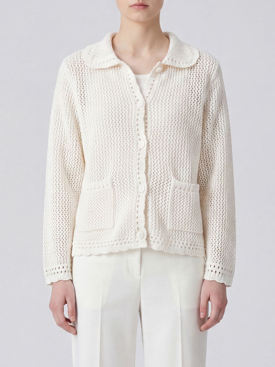 Linen And Cotton Blend Cardigan