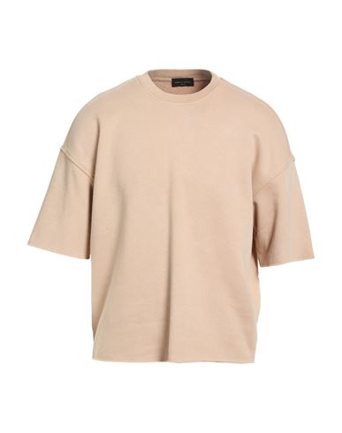 Man Sweatshirt Beige Size 36 Cotton, Nylon, Elastane