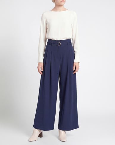 Woman Pants Navy Size 10 Polyester, Virgin Wool, Elastane